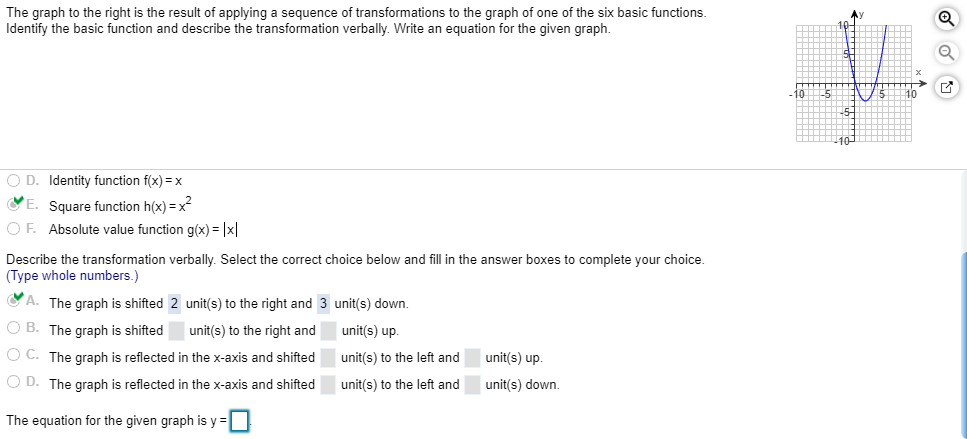 Solved The graph to the right is the result of applying a | Chegg.com