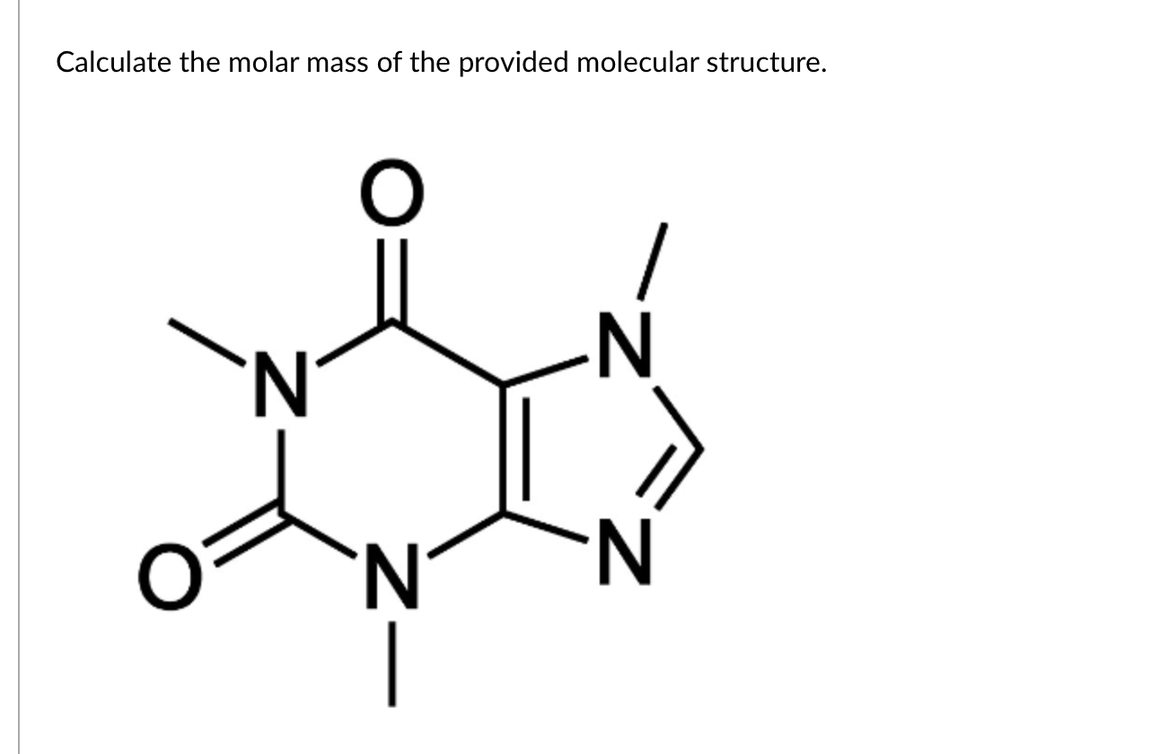 Solved Calculate the molar mass of the provided molecular | Chegg.com