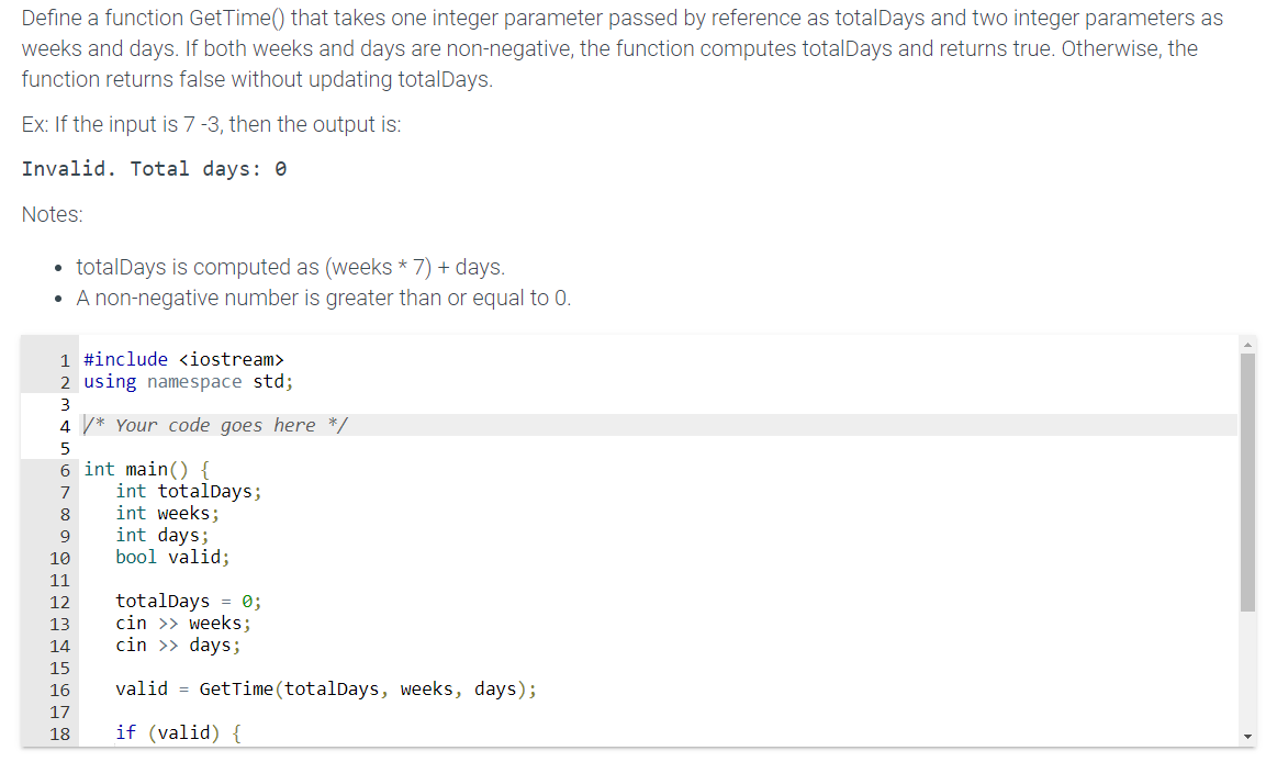 Solved Define a function GetTime() that takes one integer | Chegg.com