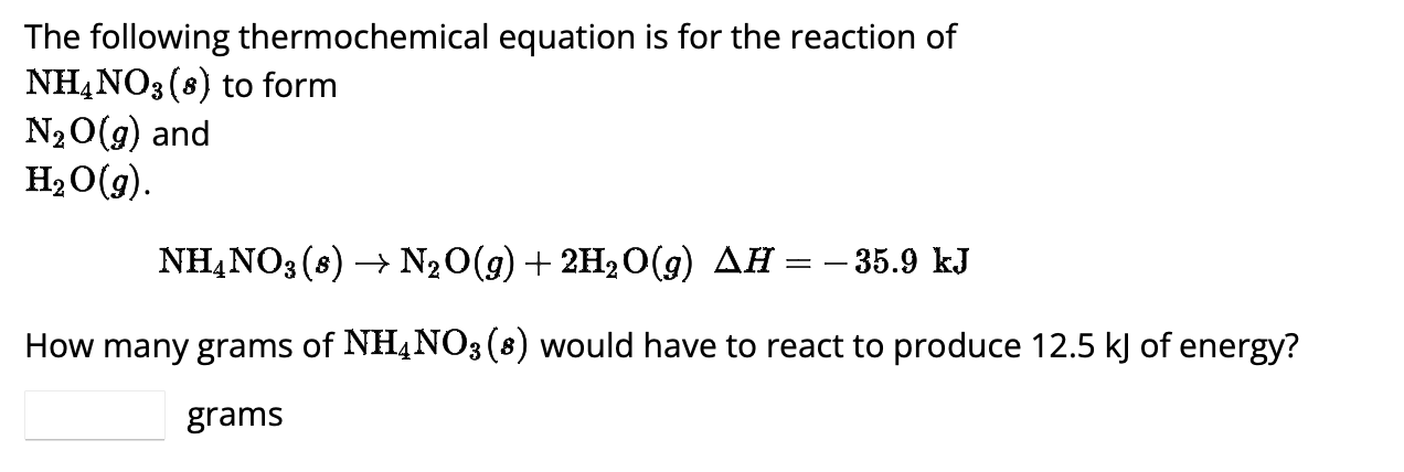 solved-the-following-thermochemical-equation-is-for-the-chegg