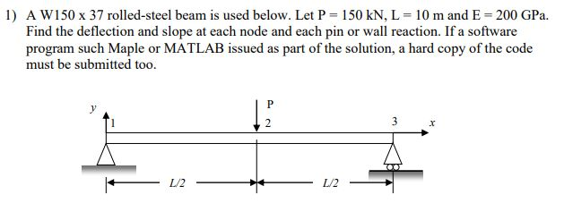 Solved 1 A W150 X 37 Rolled Steel Beam Is Used Below Le Chegg Com