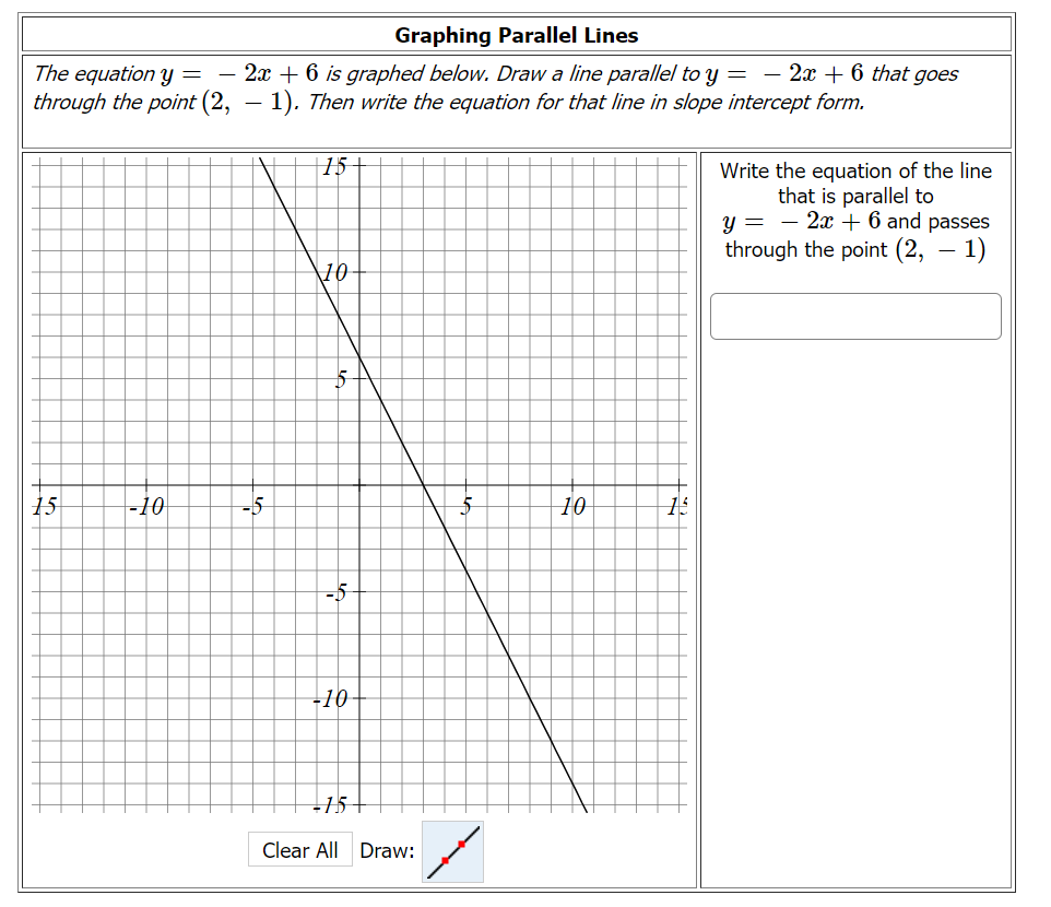 Solved Graphing Parallel Lines The equation y = 2x + 6 is | Chegg.com