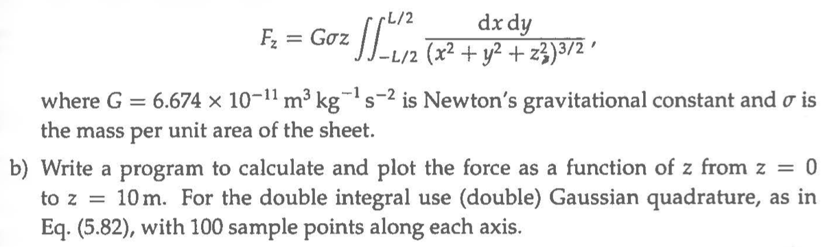 Solved Using double Gaussian quadrature, please help me | Chegg.com