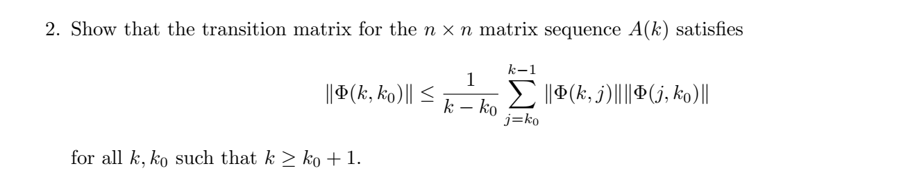 Solved 2. Show that the transition matrix for the n×n matrix | Chegg.com