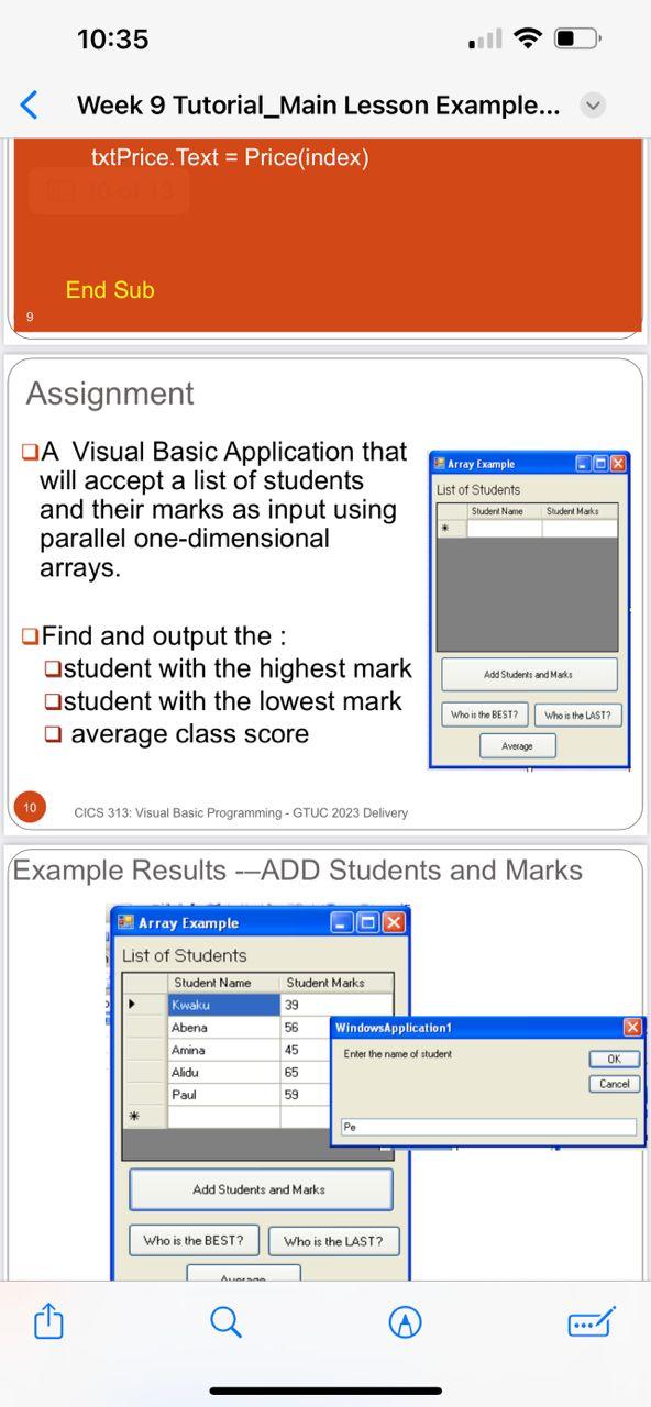 visual basic assignment questions