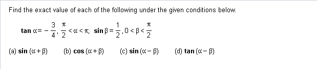 Solved Find the exact value of each of the following under | Chegg.com