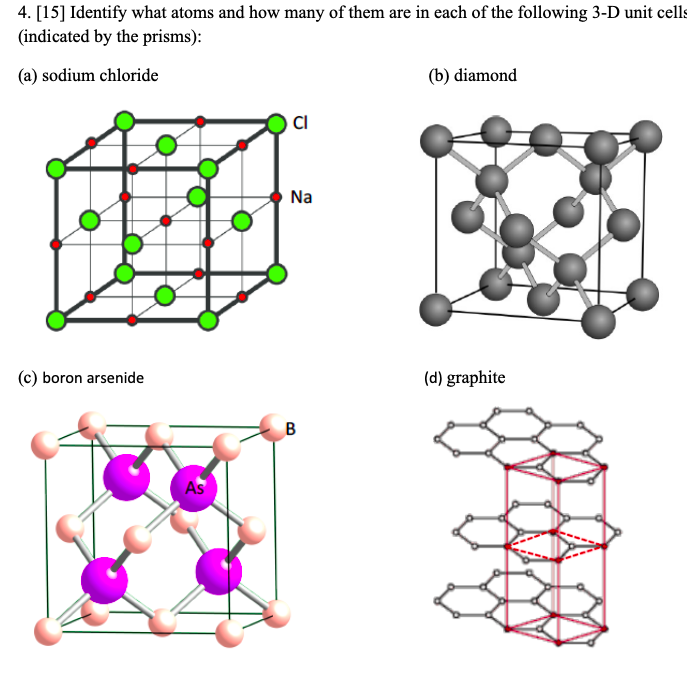 Solved 4. [15] Identify what atoms and how many of them are | Chegg.com