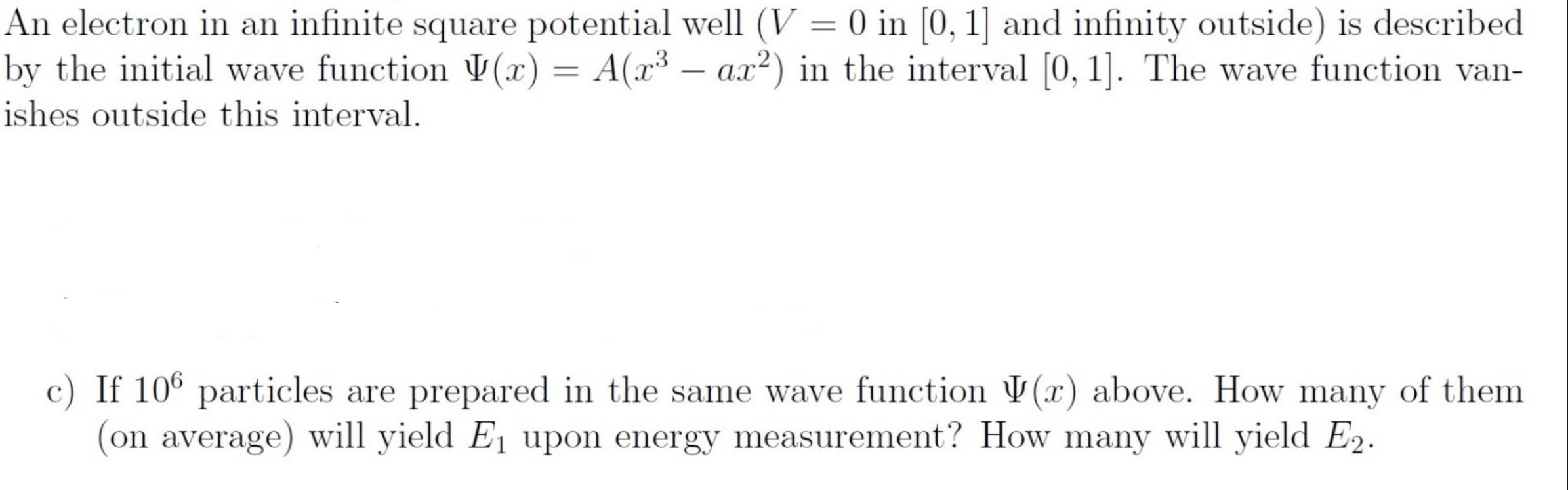 Solved An electron in an infinite square potential well (V = | Chegg.com
