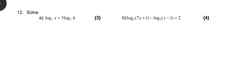 log x 5 log x 12 7