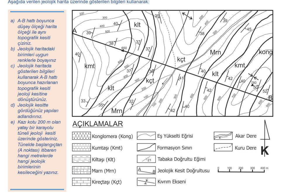 A A) along line B draw vertical scale map same as | Chegg.com