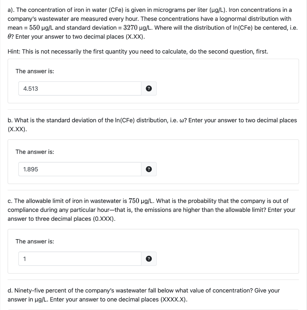 solved-a-the-concentration-of-iron-in-water-cfe-is-given-chegg