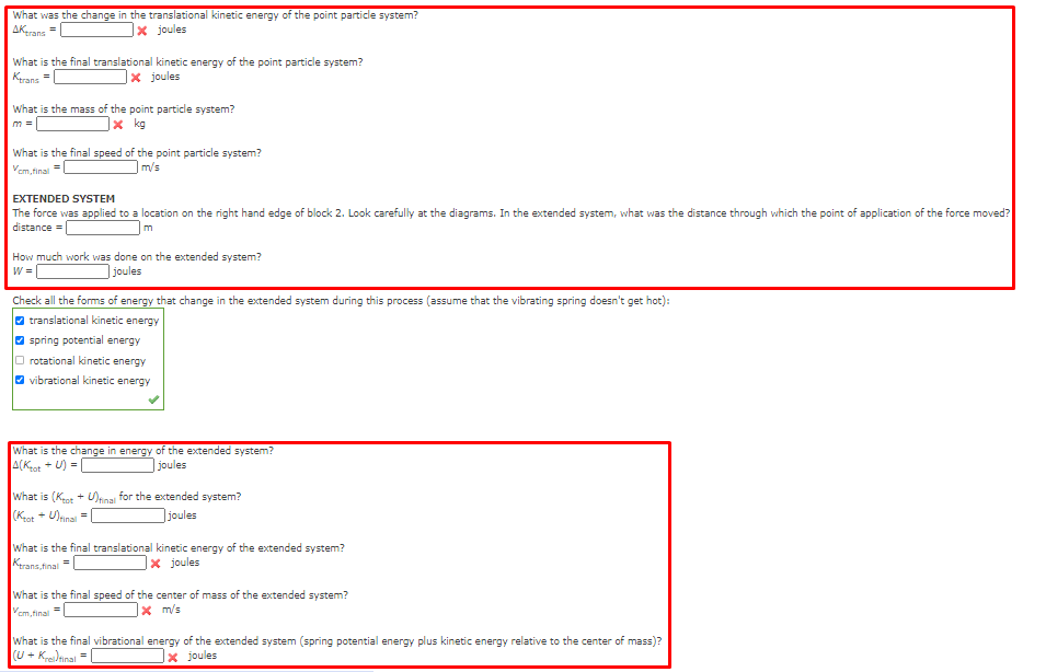 Solved Moving blocks connected by a spring Two identical