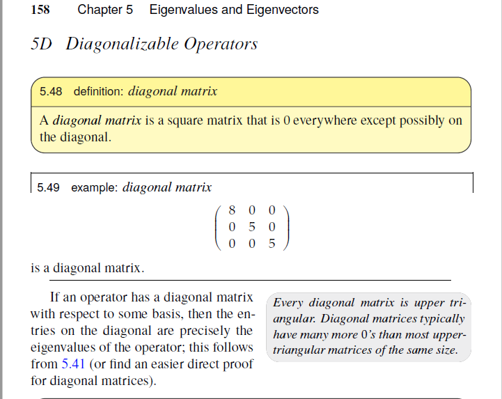 Solved A diagonal matrix is a square matrix that is 0