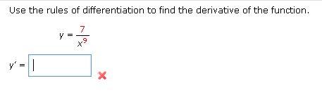 Solved Use the rules of differentiation to find the | Chegg.com