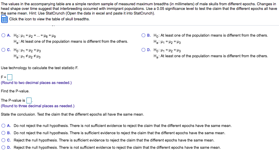 Solved The values in the accompanying table are a simple | Chegg.com