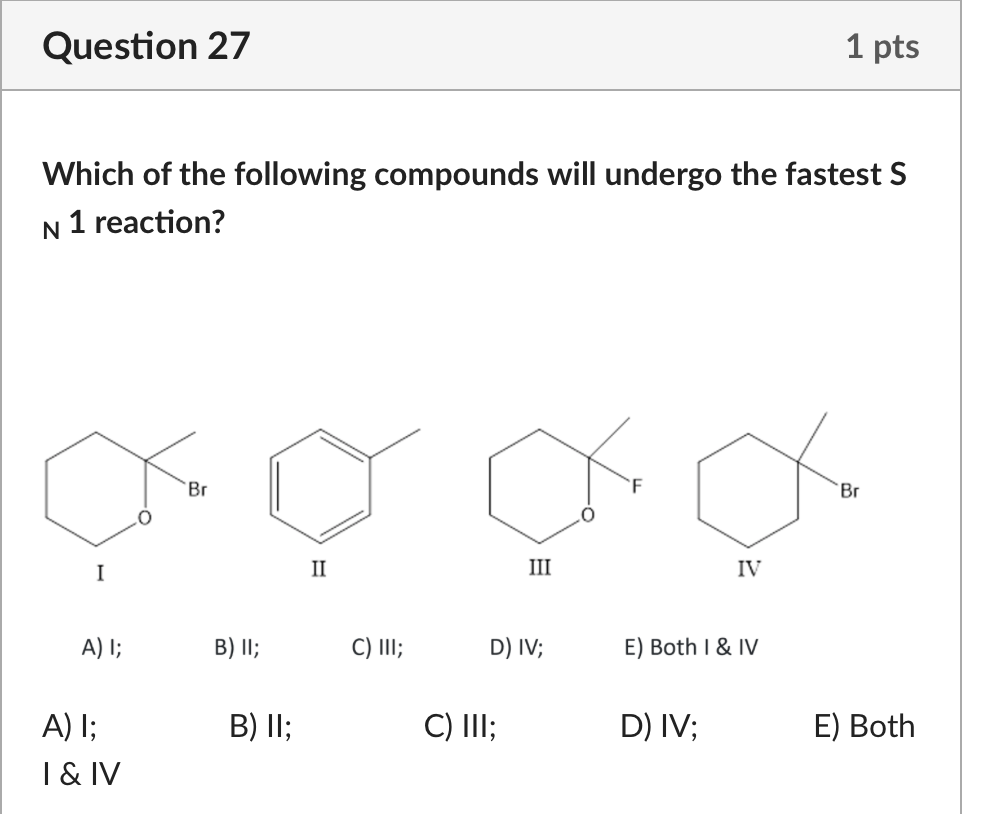 Solved Which Of The Following Compounds Will Undergo The | Chegg.com