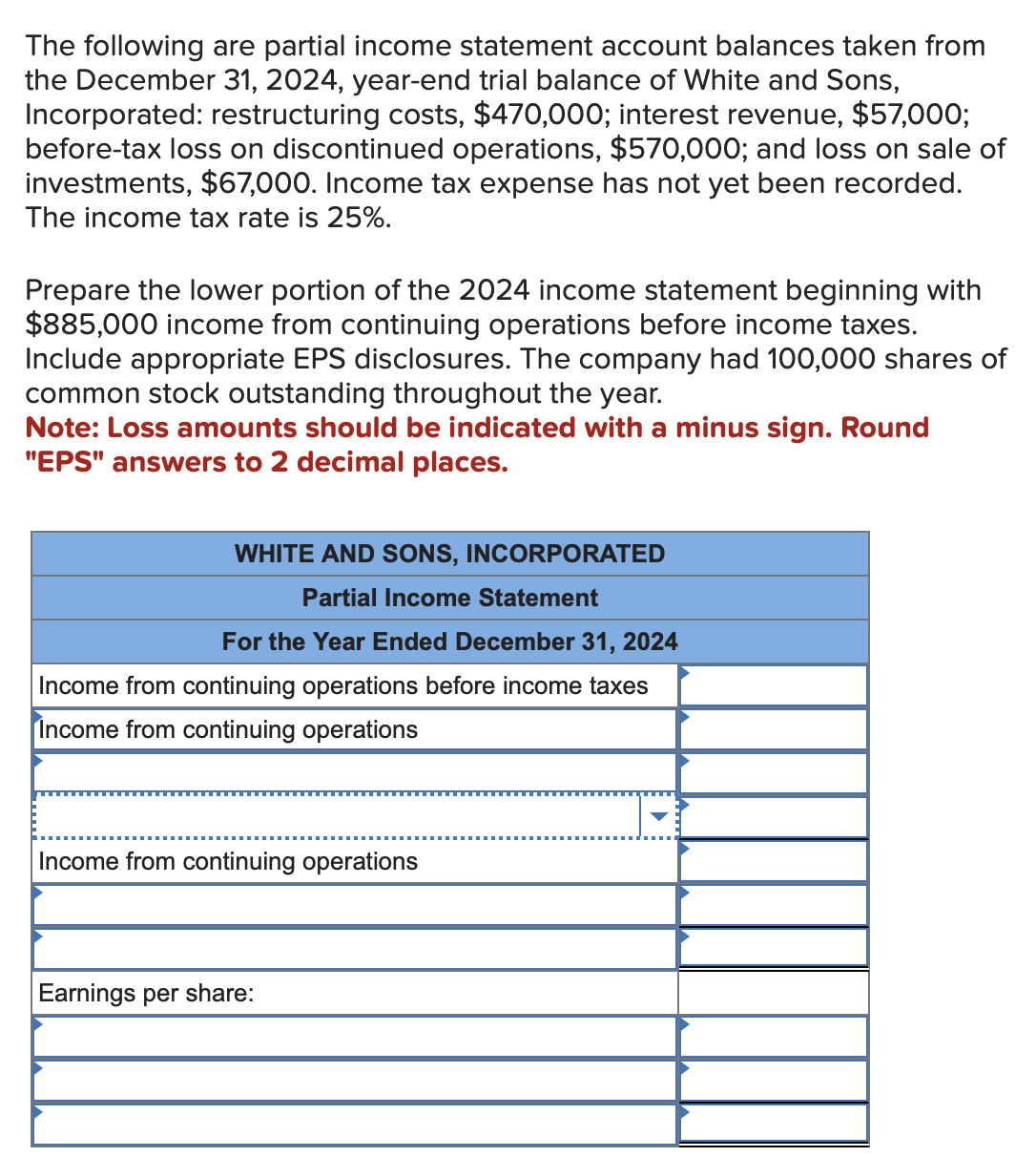 Solved The following are partial income statement account | Chegg.com