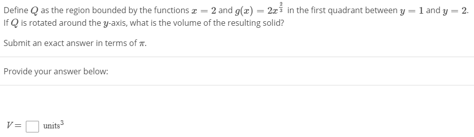 Solved Define Q As The Region Bounded By The Functions X 2 Chegg Com