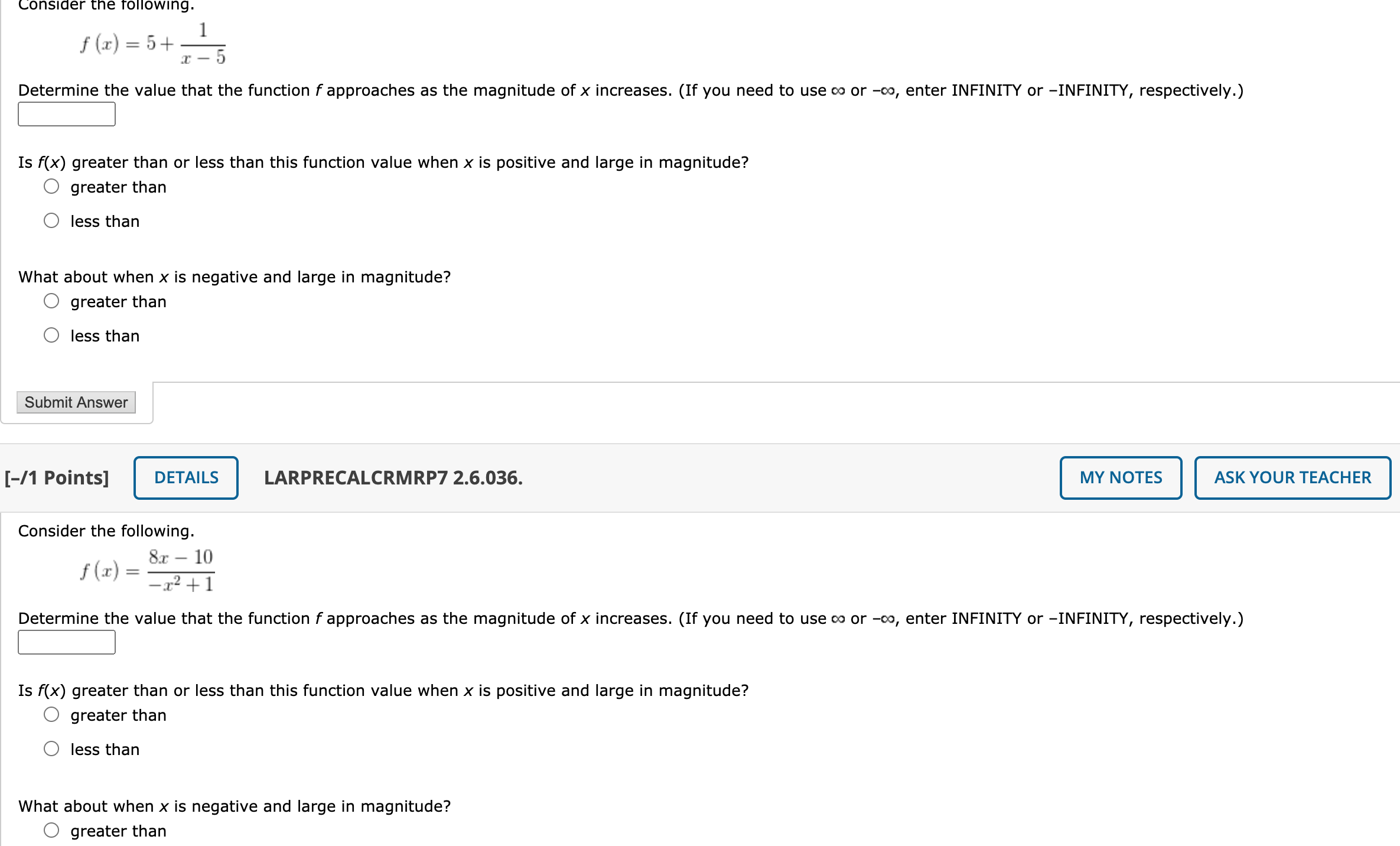 Solved Consider the following. 1 x I 5 Determine the value | Chegg.com