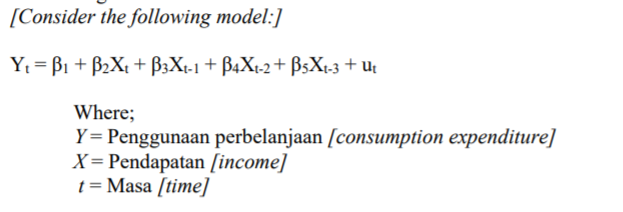 Solved [Consider The Following Model:] Y = B1 + B2X+ B3Xt-1 | Chegg.com