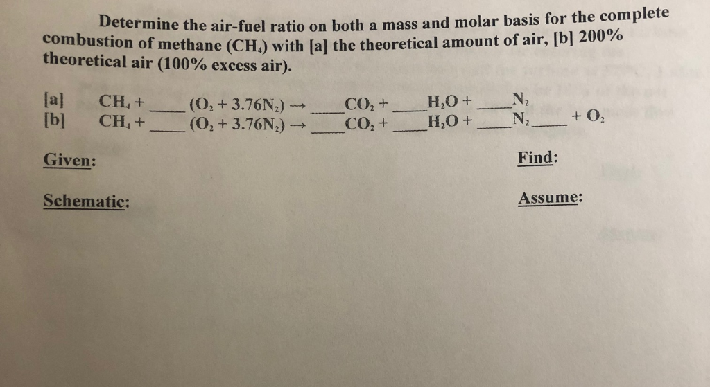 Solved Determine the airfuel ratio on both a ma me the