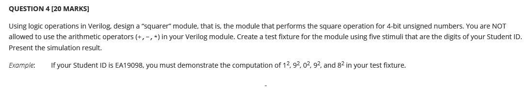 QUESTION 4 [20 MARKS] Using logic operations in | Chegg.com