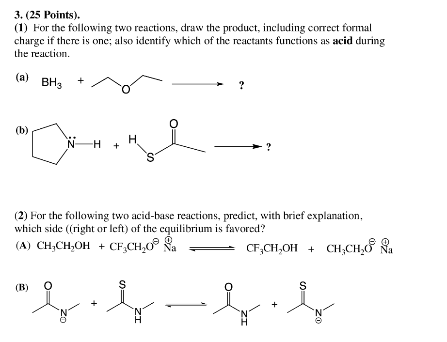 Solved 3. (25 Points). (1) For the following two reactions, | Chegg.com