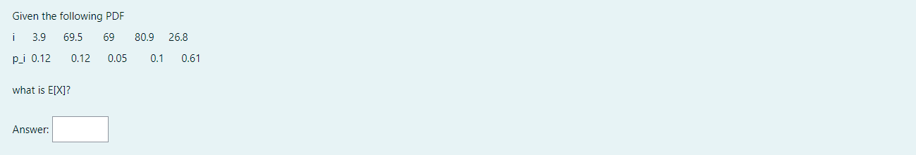 Given the following PDF | Chegg.com