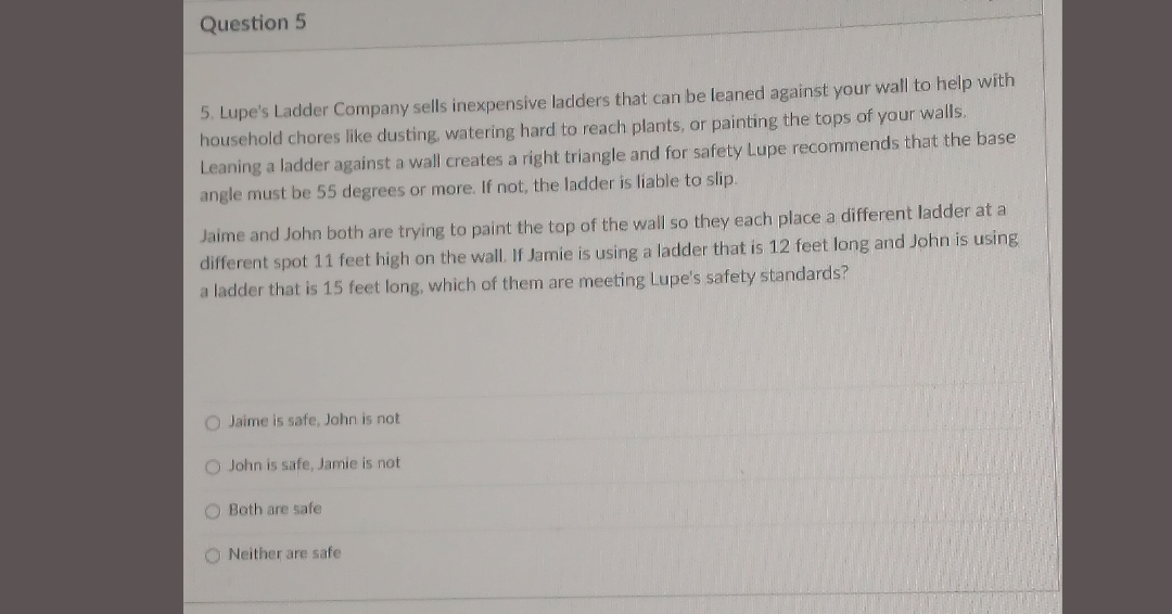 Solved Answer these correctly please! 5. Lupe's Ladder