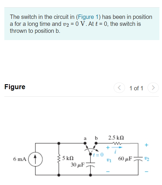 Solved The Switch In The Circuit In (Figure 1) Has Been In | Chegg.com