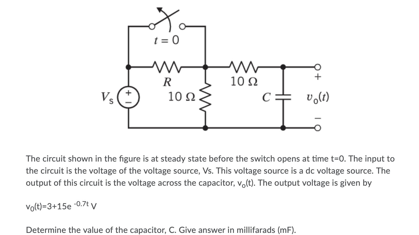 Solved Of T 0 W R 1022 10 22 C Vo T Vs The Circuit Chegg Com