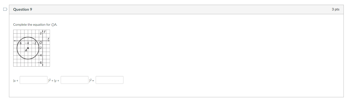 Solved D Question 9 3 pts Complete the equation for OA. | Chegg.com