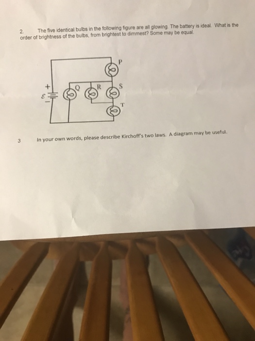 Solved 2. The five identical bulbs in the following figure | Chegg.com