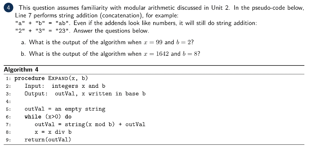 Solved (4) This question assumes familiarity with modular | Chegg.com