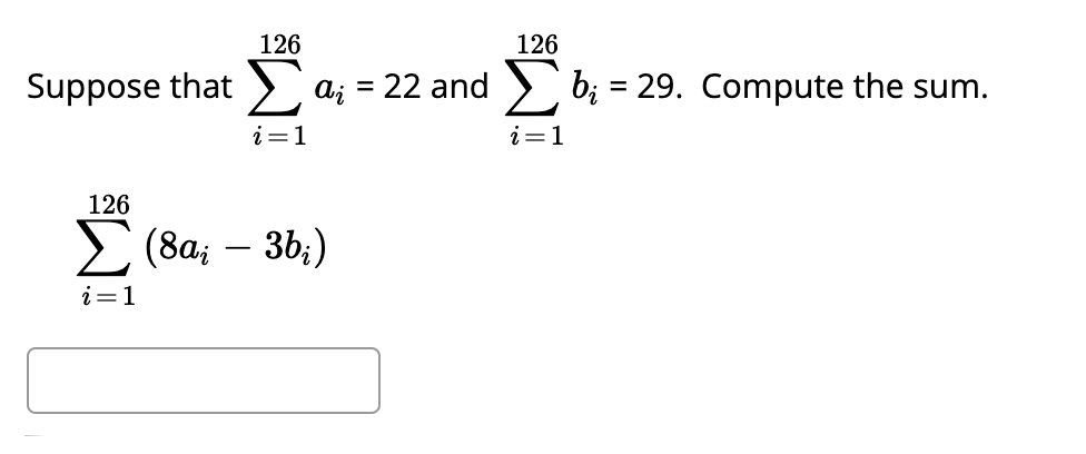 Solved 126 126 Suppose that a; = 22 and b; = 29. Compute the | Chegg.com