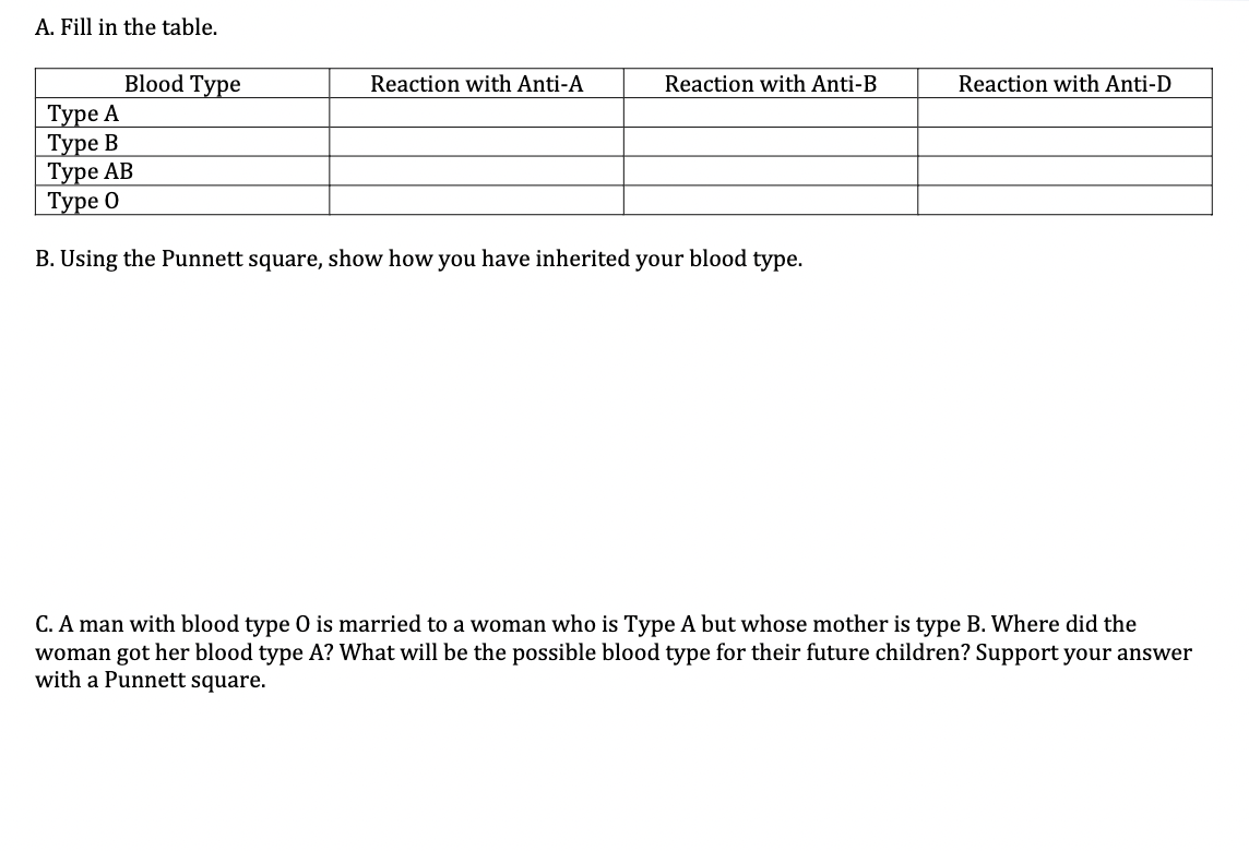 solved-a-fill-in-the-table-blood-type-reaction-with-anti-a-chegg