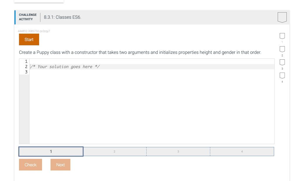Solved Create a Puppy class with a constructor that takes | Chegg.com