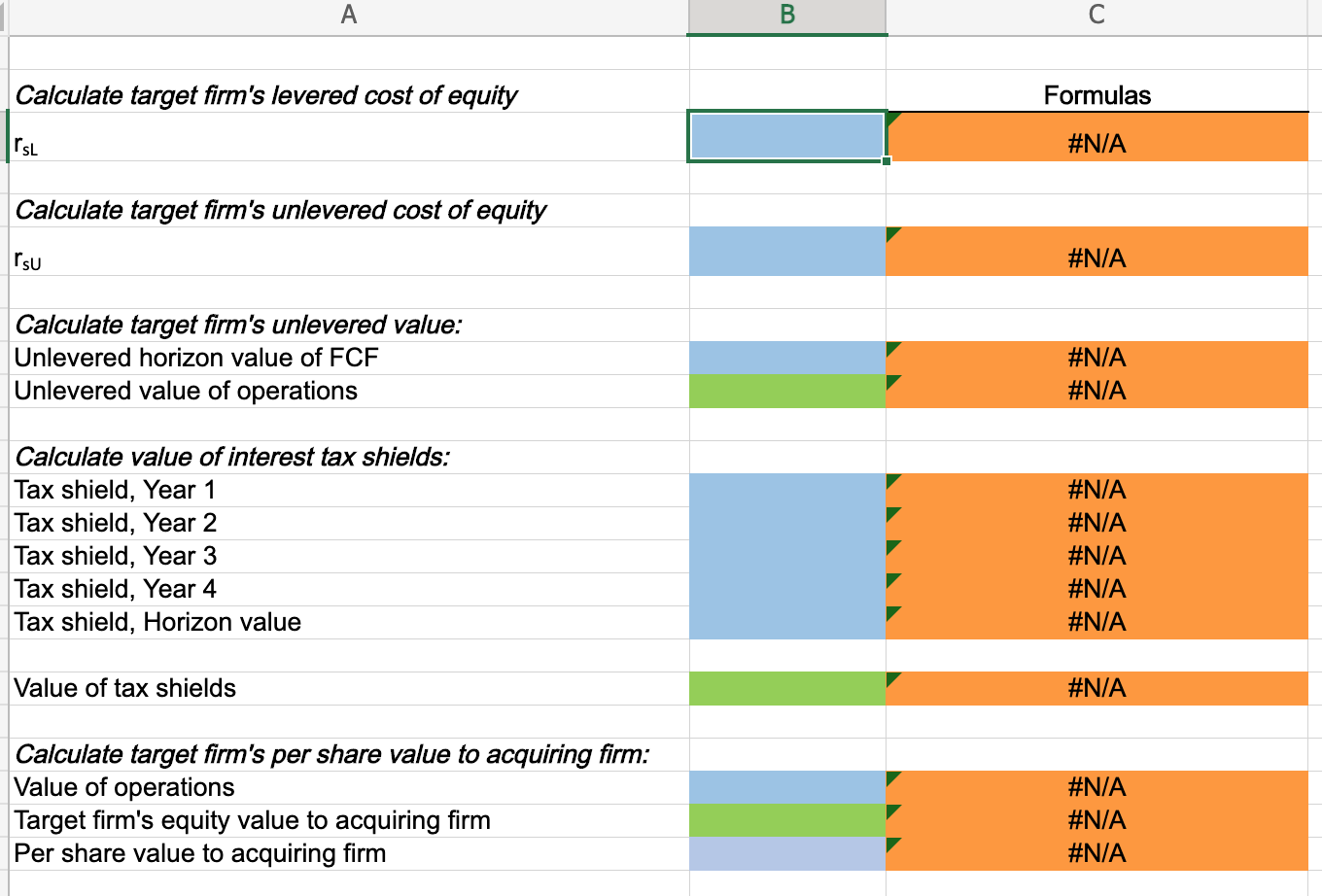 Excel Online Structured Activity: Merger Valuation | Chegg.com