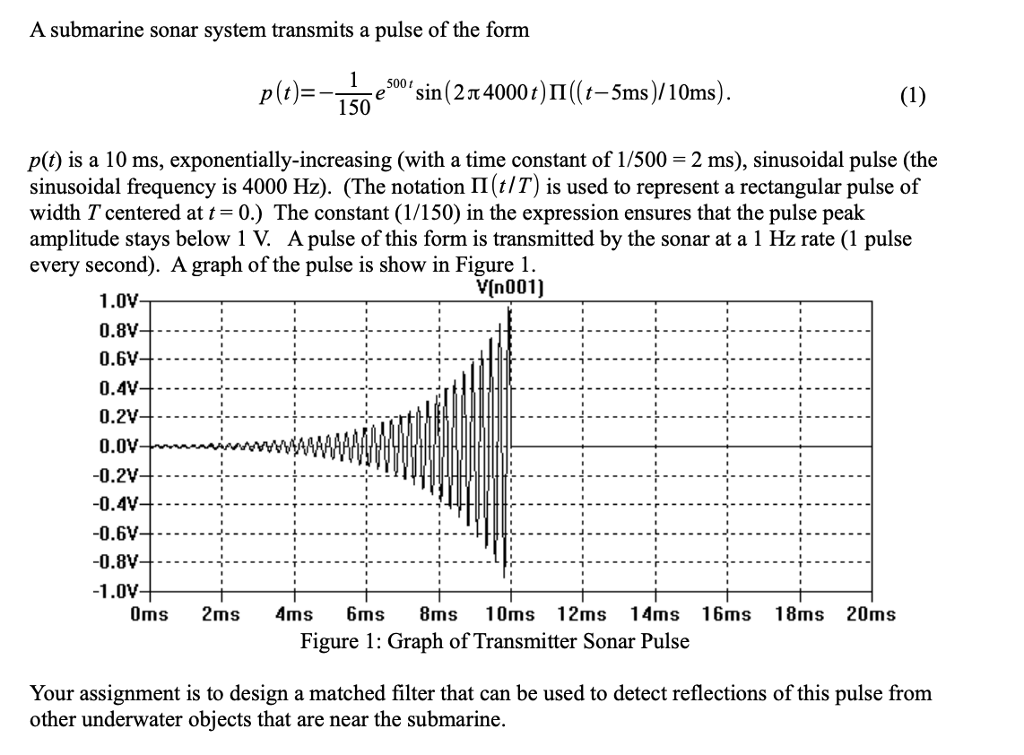 A submarine sonar system transmits a pulse of the | Chegg.com