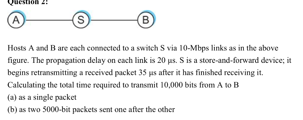 Solved Question 2: B Hosts A And B Are Each Connected To A | Chegg.com