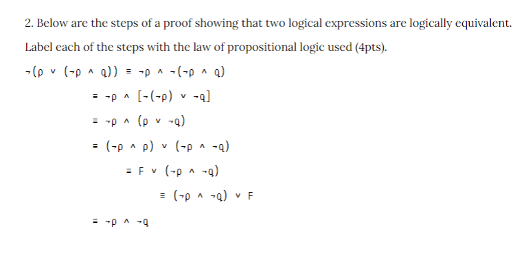Solved 2. Below are the steps of a proof showing that two | Chegg.com