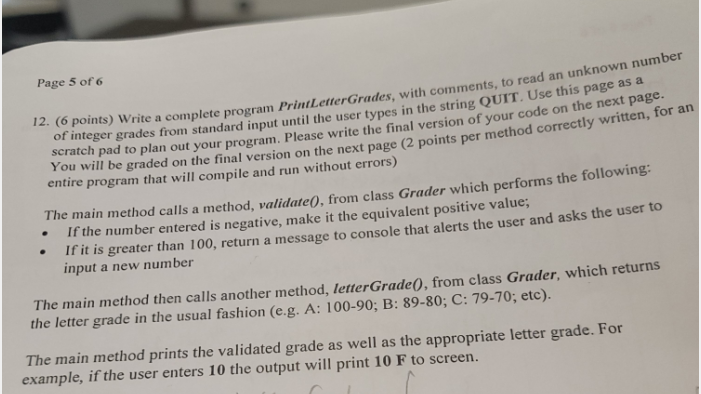Solved IN JAVA JAVA JAVA !Make sure the validate() method | Chegg.com