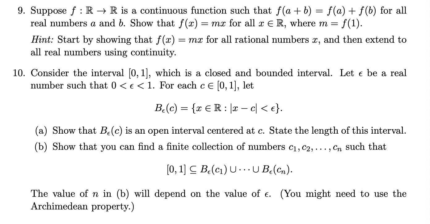 Solved 9 Suppose F R R Is A Continuous Function Suc Chegg Com