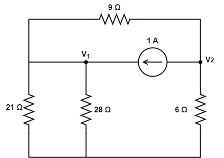 Solved Determine the node voltages V1 ﻿ and V2 ﻿in the | Chegg.com