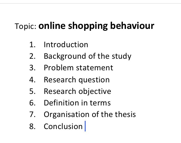 research topic related to online shopping