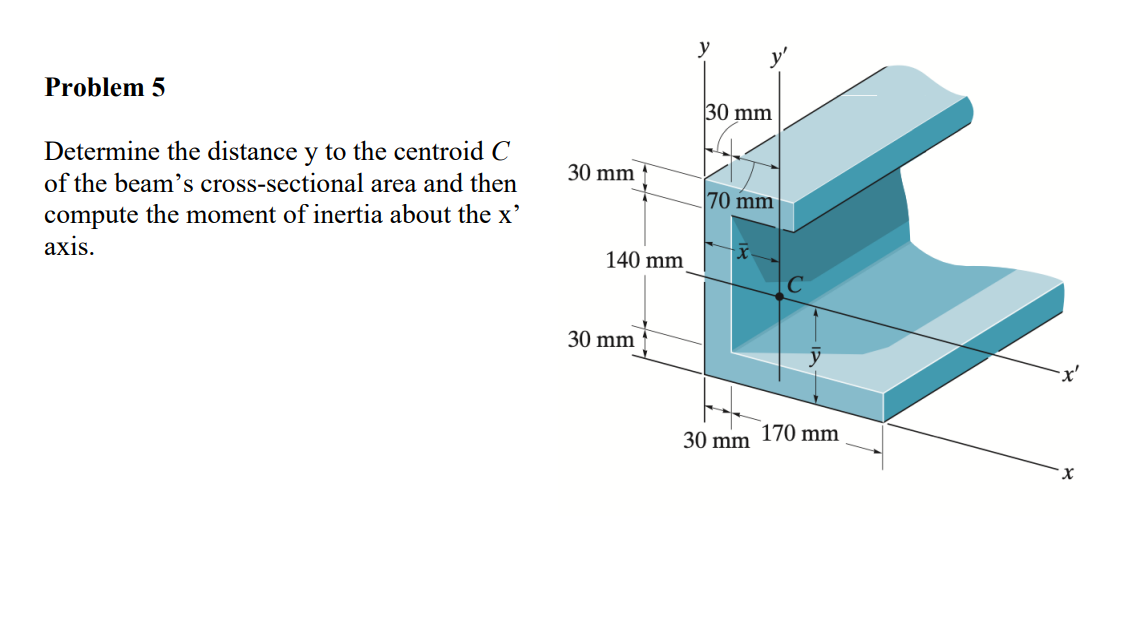 Solved Determine the distance y to the centroid C of the | Chegg.com