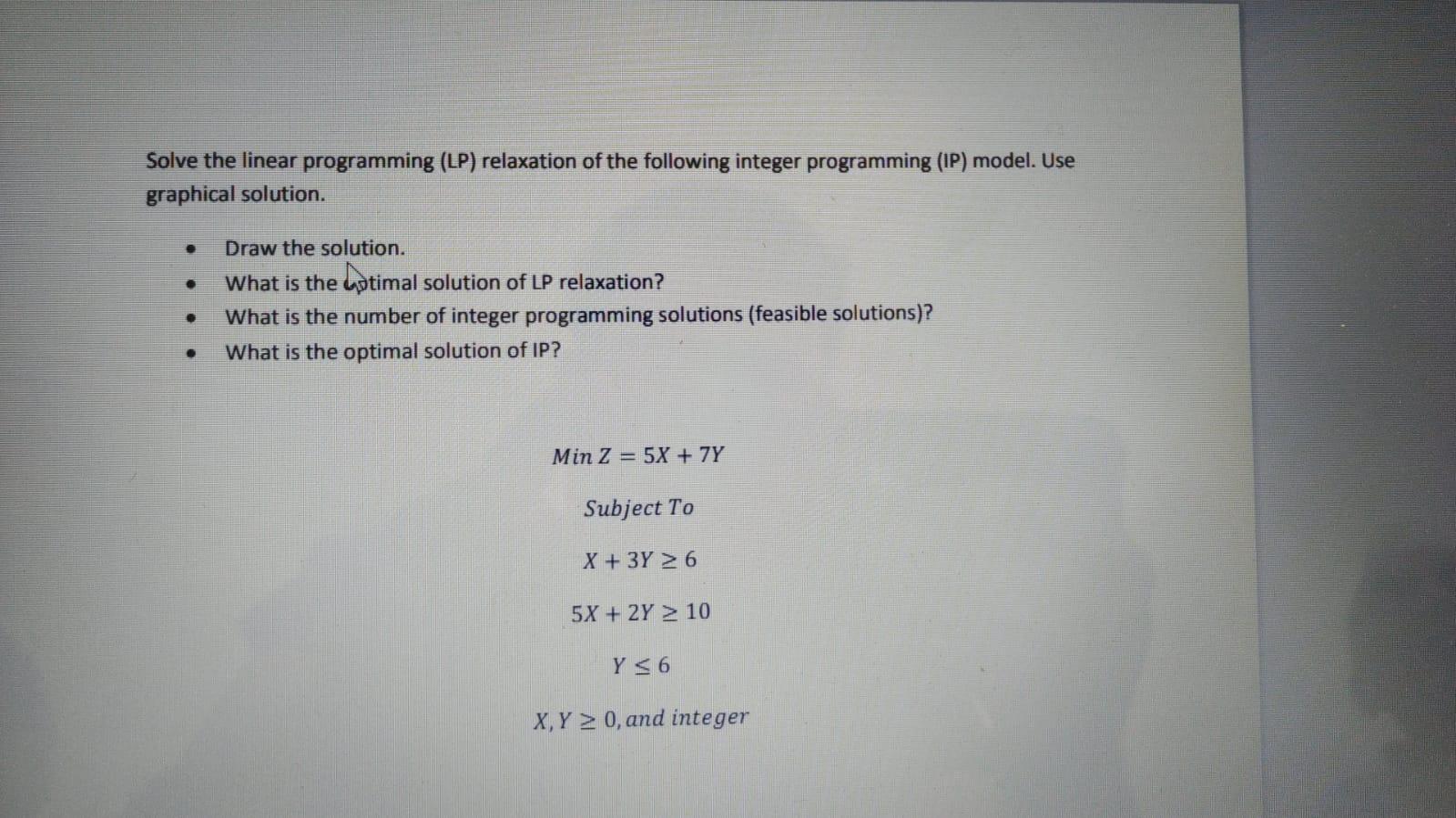 Solved Solve The Linear Programming (LP) Relaxation Of The | Chegg.com