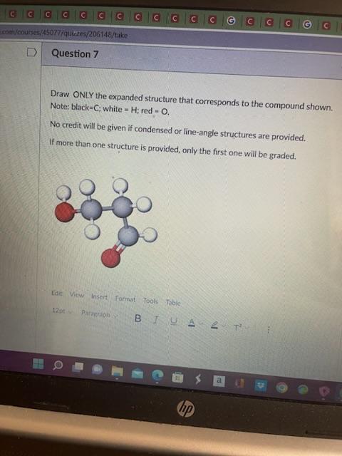 Solved Draw ONLY the expanded structure that corresponds to | Chegg.com