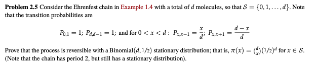 Solved Example 1.4 Ehrenfest Chain Model For Exchange Of 