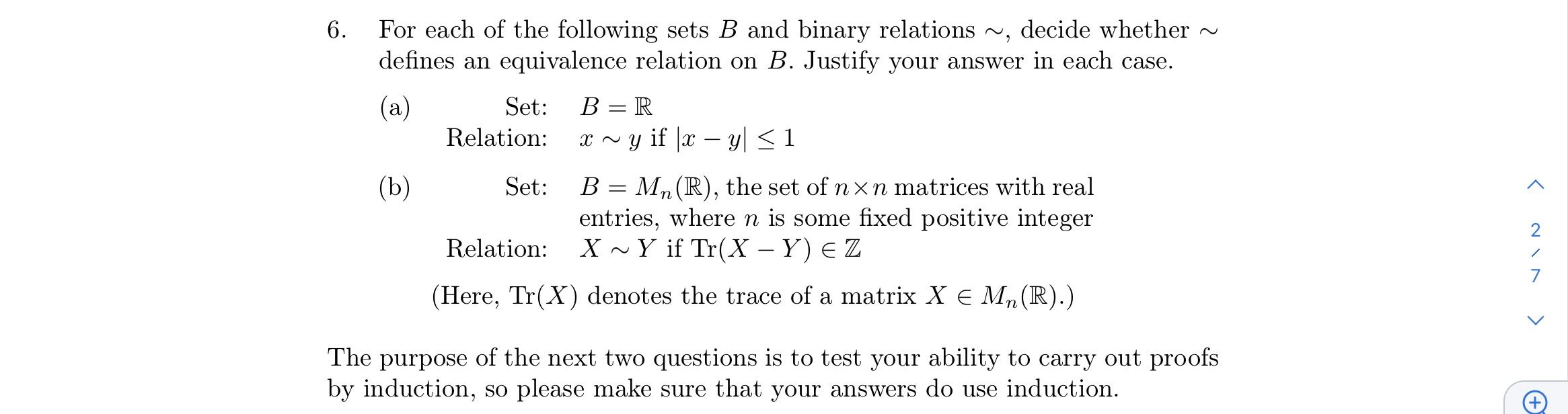 Solved For Each Of The Following Sets B And Binary Relations | Chegg.com